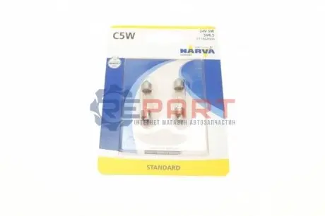 Автолампа C5W 24V 5W SV8.5 (11x35mm) (блістер/к-кт 2шт) NARVA 171364000 Купити в Україні