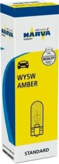 Автолампа WY5W 12V 5W W2.1x9.5d (без цоколя, жовта) NARVA 171693000 Купити в Україні