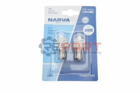Автолампа P21/5W 12V 2.4/0.48W BAY15d LED (белая) (к-кт 2шт)) NARVA 181474100 Купить в Украине