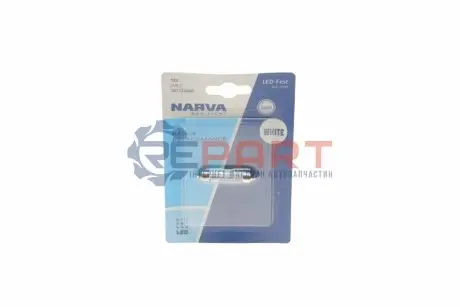Автолампа 12V 0,6W SV8.5 (9.8x43mm) Festoon (LED) (blister/1шт) (6000K) NARVA 181724000 Купити в Україні