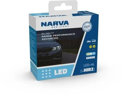 Автолампа HIR2 12/24V 19W PX22d Performance Advance LED 6000K 1700lm (к-кт 2шт) NARVA 181868100 Купити в Україні