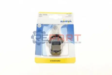 Автолампа HB4/9006 12V 51W P22d (Американські типи) (блістер/1шт) NARVA 480064000 Купити в Україні