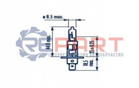 Лампа розжарювання H1 12v 55w P14,5s NARVA 48320B1 (фото 1)