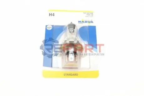 Автолампа H4 12V 60/55W P43t Standard (блістер/1 шт) NARVA 488814000 Купити в Україні