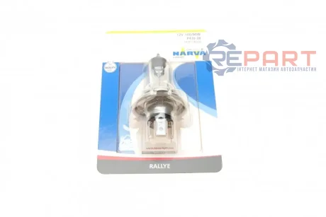 Автолампа H4 12V 100/90W P43t Rallye (blister/ 1шт) NARVA 489014000