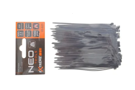 Набор стяжек пластиковых EXTREME 2,5x100 мм 100 ед. (чёрная) NEO TOOLS 01-621