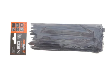 Набор стяжек пластиковых EXTREME 3,6x200 мм 100 ед. (чёрная) NEO TOOLS 01-628