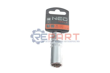Головка свічкова 1/2" 16 мм (хромована) NEO TOOLS 08090 Купити в Україні