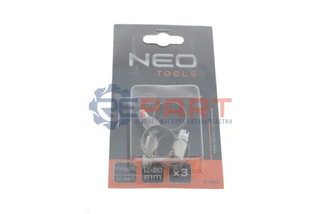 Хомут черв'ячний Ø12-20x9 мм 3 од. NEO TOOLS 11402 Купити в Україні