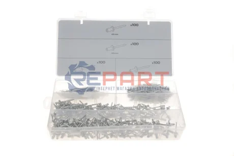 Набір заклепок Ø2,4-4,8x10 mm 400 од. NEO TOOLS 11970 Купити в Україні
