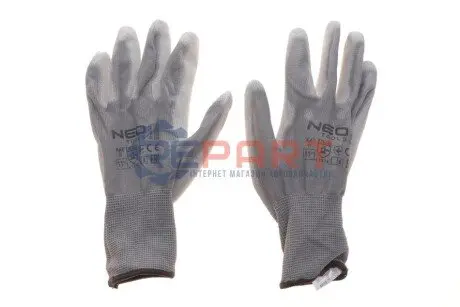 Рукавиці робочі з поліуретановим покриттям 4131x (Т.11) NEO TOOLS 97-646-11 Купити в Україні