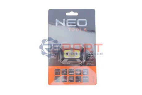 Ліхтарик налобний (3W/250Lm/XPE+COB LED+датчик руху) NEO TOOLS 99073 Купити в Україні