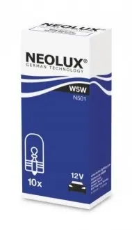 Лампа (картон 10шт) W5W 12В 5Вт NEOLUX NLX501K10SZT