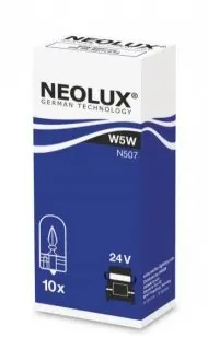 Лампа (картон 10шт) W5W 24В 5Вт NEOLUX NLX507K10SZT