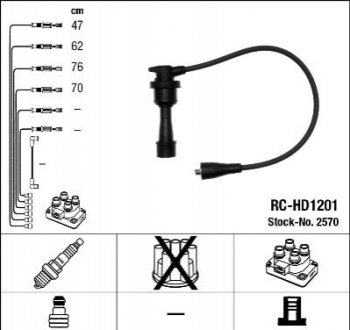 Комплект проводов зажигания NGK 2570 (фото 1)