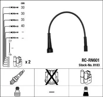 Комплект проводів запалювання RENAULT ESPACE III, LAGUNA I, MEGANE I, MEGANE I CLASSIC, MEGANE I COACH, MEGANE SCÉNIC 1.8/2.0 11.93-08.03 NGK 8183 Купити в Україні
