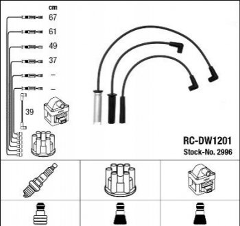 Проволока зажигания, набор NGK RCDW1201 (фото 1)