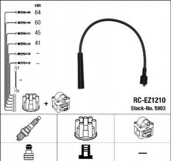 Проволока зажигания, набор NGK RCEZ1210 (фото 1)