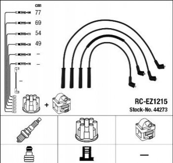 Проволока зажигания, набор NGK RCEZ1215 (фото 1)