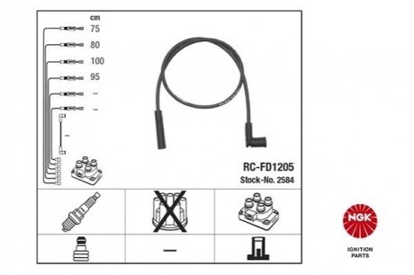 Проволоки зажигания KA/FIES NGK RCFD1205 (фото 1)