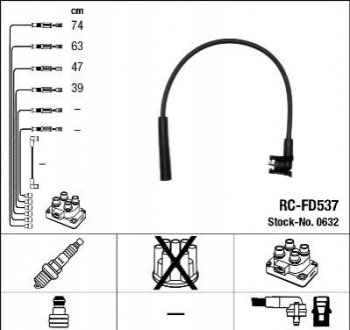 Высоковольтные провода (набор) NGK RCFD537 (фото 1)