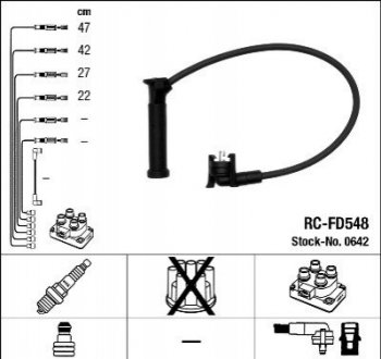 Высоковольтные провода (набор) NGK RCFD548 (фото 1)