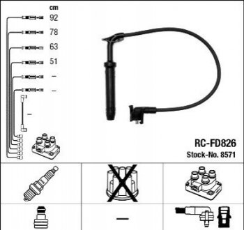 Высоковольтные провода (набор) NGK RCFD826 (фото 1)