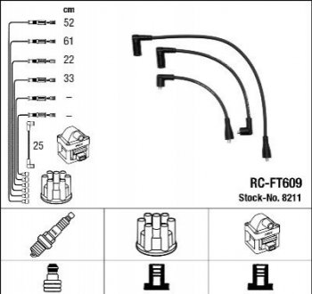 Высоковольтные провода (набор) NGK RCFT609 (фото 1)