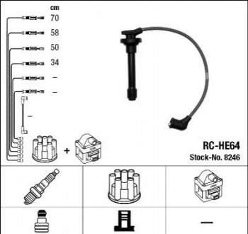 Высоковольтные провода (набор) NGK RCHE64 (фото 1)