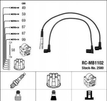 Проволока зажигания, набор NGK RCMB1102 (фото 1)