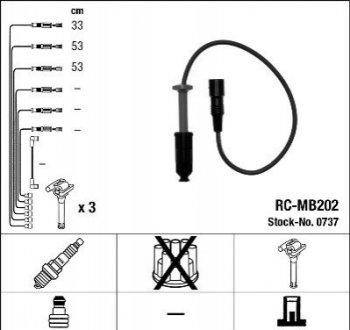Высоковольтные провода (набор) NGK RCMB202 (фото 1)