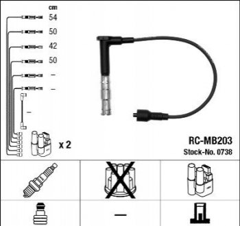 Комплект проводів запалювання NGK RCMB203