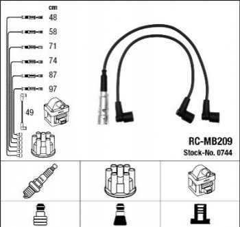 Высоковольтные провода (набор) NGK RCMB209 (фото 1)
