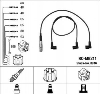 Высоковольтные провода (набор) NGK RCMB211 (фото 1)