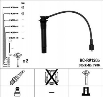 Проволока зажигания, набор NGK RCRV1205 (фото 1)