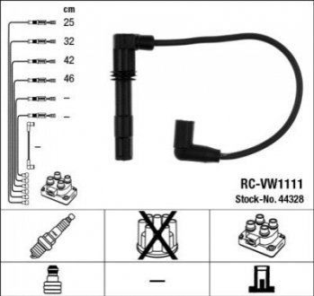 Комплект проводов зажигания NGK RCVW1111 (фото 1)