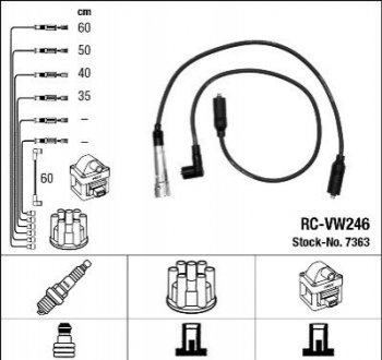 Высоковольтные провода (набор) NGK RCVW246 (фото 1)
