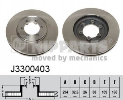 Тормозной диск - (4144108030) NIPPARTS J3300403 (фото 1)
