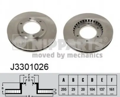 Гальмiвнi диски NIPPARTS J3301026 Купити в Україні