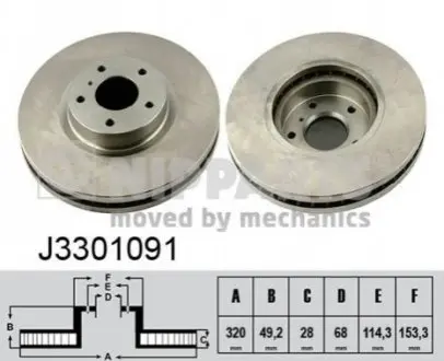 Тормозной диск NIPPARTS J3301091