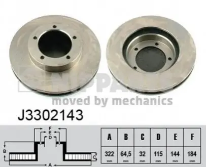 Гальмівний диск NIPPARTS J3302143 Купити в Україні
