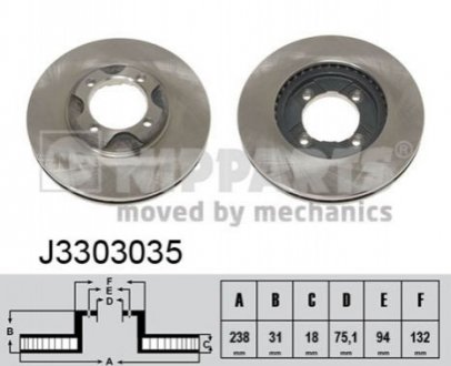 Гальмівний диск - (B10733251A, BF6833251, BF6833251A) NIPPARTS J3303035