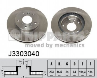 Тормозной диск - (E92Z1125A, GJ253325XB, GJ253325XC) NIPPARTS J3303040 (фото 1)