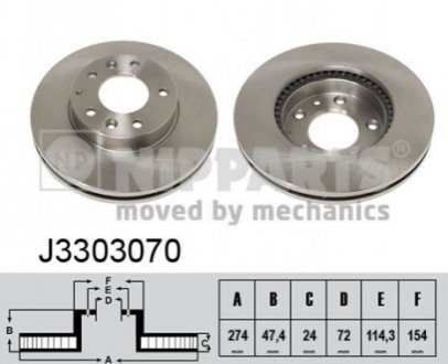 Тормозной диск - (GF3Y3325X, GF3Y3325XA, G25Y3325XA) NIPPARTS J3303070 (фото 1)