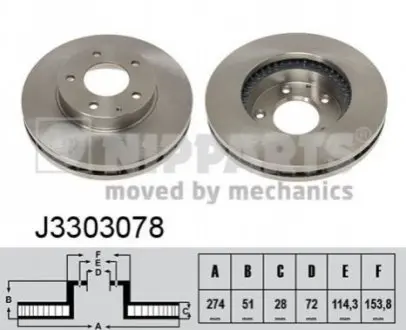 Диск гальмівний NIPPARTS J3303078 Купити в Україні