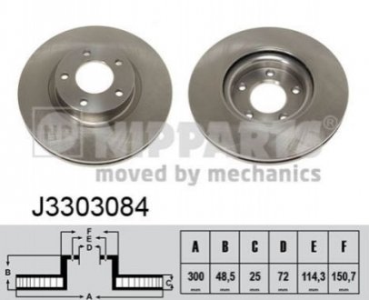 Тормозной диск - (BP6Y3325XD, BP6Y3325XE, BP6Y3325XA) NIPPARTS J3303084 (фото 1)