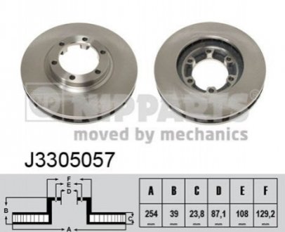 Тормозной диск - (MB950958) NIPPARTS J3305057 (фото 1)
