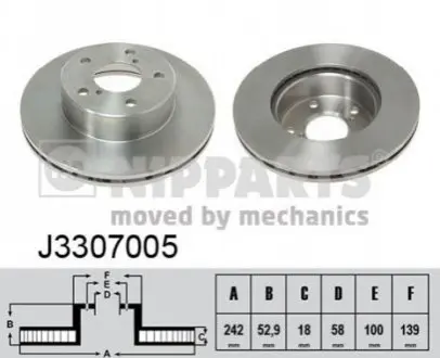 Фото Гальмівний диск NIPPARTS (J3307005) зображення 1