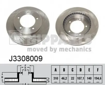 Тормозные диски NIPPARTS J3308009 Купить в Украине