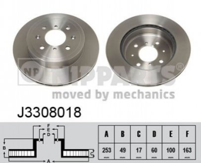 Гальмівний диск - (5531184E01, 5531186G02, 4706749) NIPPARTS J3308018